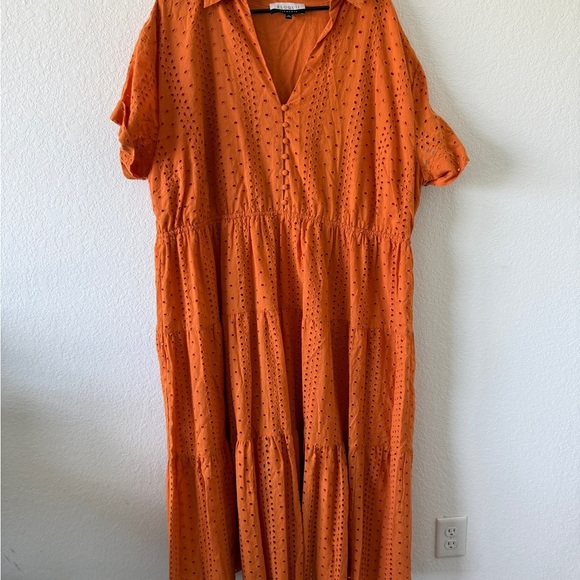 Eloquii Dresses & Skirts - Eloquii Women's Boho Plus Size 24 Orange Cotton Sundress